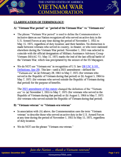 clarification of terminology